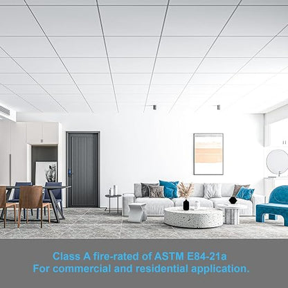 Art3d 12-Pack Smooth Drop Ceiling Tile 2ft x 2ft - Image 6