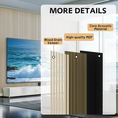 RITOLLO 4 Pack Wood Panels for Wall, 47.2"×23.6" Wood Slat Acoustic Panels for - Image 3