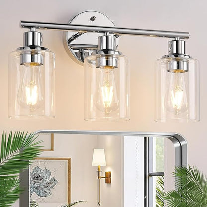 Zarbitta 3-Light Bathroom Light Fixtures, Chrome Bathroom Wall Light by Zarbitta