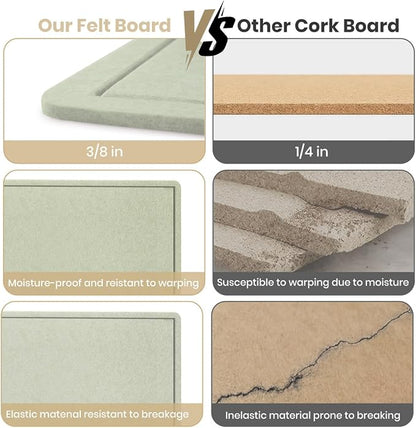Bulletin Board - 35 x 17.5 inches Decorative Felt Pin Board - Cork Board - Image 7