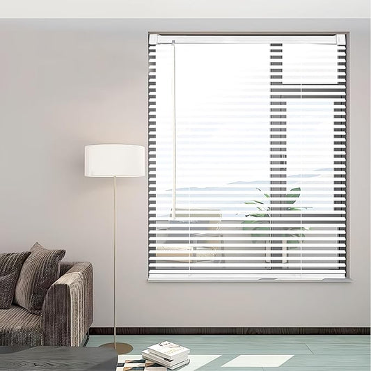Cordless Vinyl Mini L Blinds 25" W x 64" H, Light Filtering, Arrive 1/2 Inch by Unknown