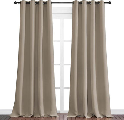 NICETOWN Taupe Blackout Curtains 102" Long, 2 Pieces - Image 2