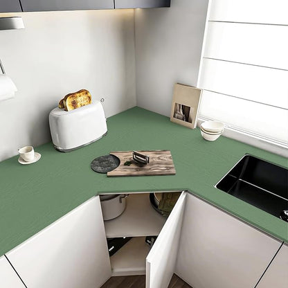 Wood Contact Paper Green Peel and Stick Wallpaper, Thickened No Tearing Vinyl - Image 3