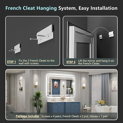 60x36 LED Bathroom Mirror with Lights, Backlit and Front Lit Anti-Fog Lighted - Image 9