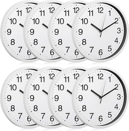 Inbagi 8 Pcs Wall Clock Large Silent Battery Operated Wall Clocks Modern Non by Inbagi