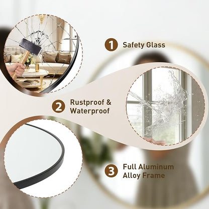 NEWBULIG 36 Inch Round Wall Mirror, Bathroom Mirror - Image 4