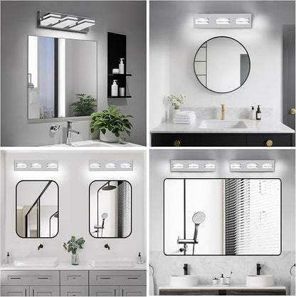IZORRO LED Modern Bathroom Lights Fixtures, Chrome Acrylic Wall Lighting - Image 8