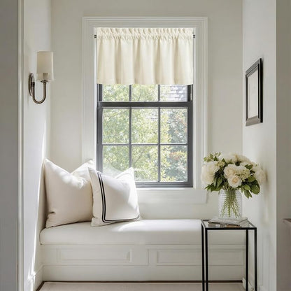 NICETOWN Ivory White Velvet Valance Curtain by NICETOWN