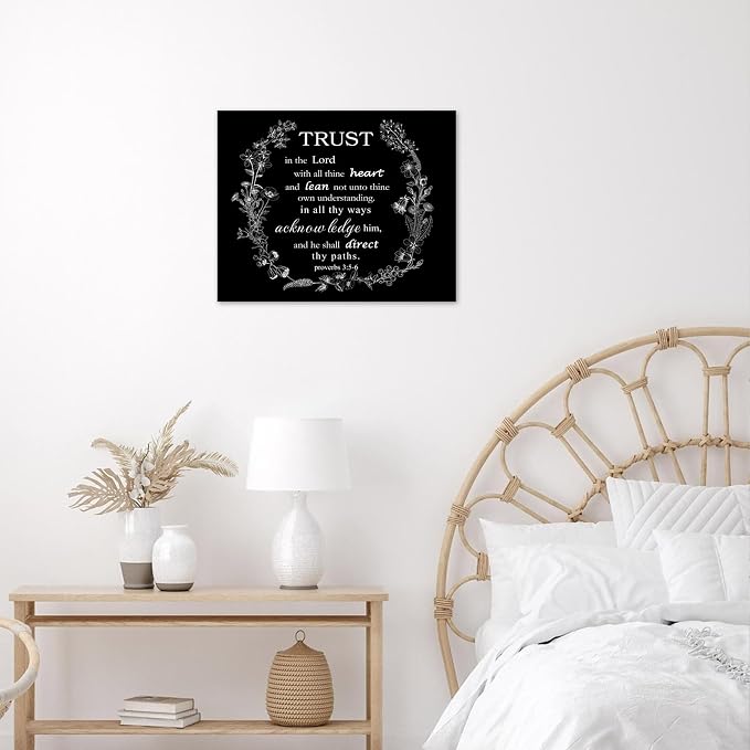 EOBTAIN Christian Bible Verse Canvas Wall Art Positive Religious Scripture and - Image 2