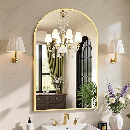 Sweetcrispy 24"x36.5" Arched Gold Bathroom Mirrors - Image 7