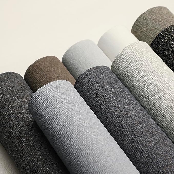SHUFA Gray Cotton-Like Textured Grasscloth Wallpaper Matte Thick Real Woven - Image 3