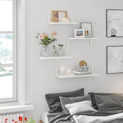 YGEOMER Floating Shelves for Wall, Different Sizes White Wall Shelves for - Image 5