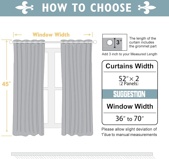 ChrisDowa Blackout Curtains 45 inches Long - Image 5