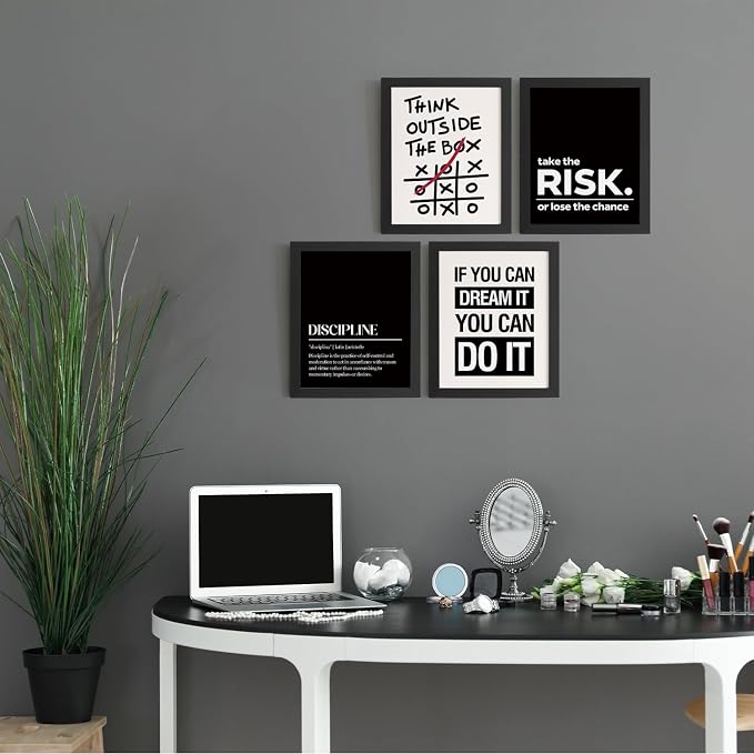 DSHFG Motivational Office Inspirational Wall Art Prints Set of 4, Think Outside - Image 4