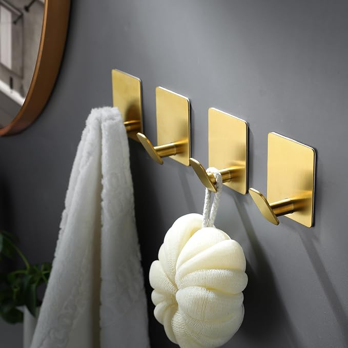 DELITON 8 Pack Gold Wall Hooks - Image 2