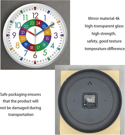 XFM Learning Clock for Kids Silent Non Ticking Battery Operated Colorful - Image 7