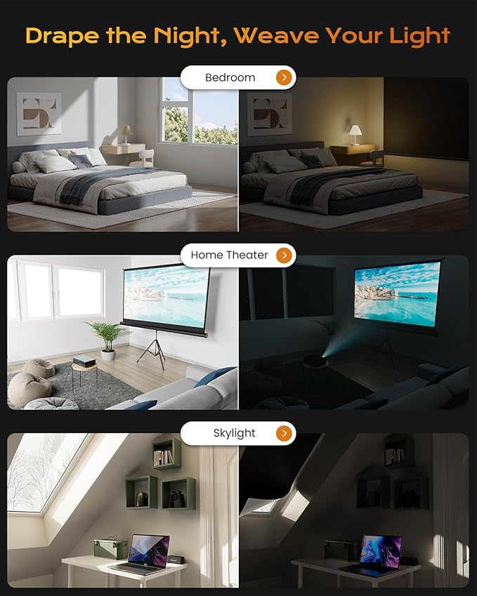 Portable Blackout Curtains for Bedroom, Easy Install No Drill Black Out - Image 5
