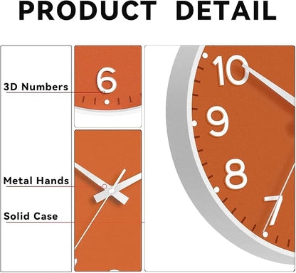 Roymnie Wall Clock 10 Inch Silent Wall Clocks Battery Operated-Modern Non - Image 6