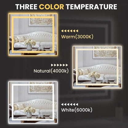LOAAO 30"x38" LED Bathroom Mirror - Image 5