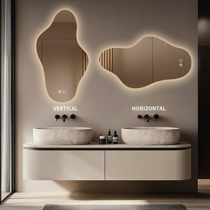 Modern Irregular LED Bathroom Mirror - Image 5