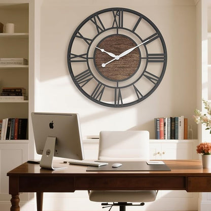Pytha Sight 24 Inch Large Oversized Farmhouse Modern Decorative Wall Clock - Image 5