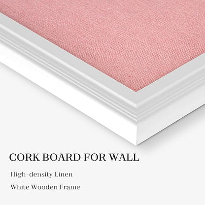 Large Pink Cork Board with Linen, Picture Display Vision Board Corkboards - Image 2