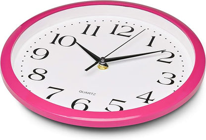 Bernhard Products Pink Wall Clock 10 Inch Silent Non Ticking Battery Operated - Image 3