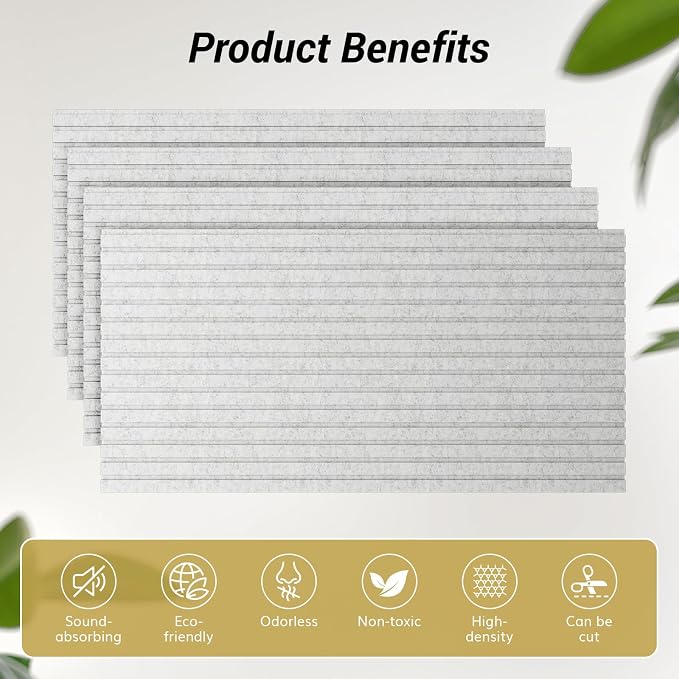 TONOR Dual-Layer Thickened Acoustic Wall Panels Self Adhesive, 8 pack - Image 6