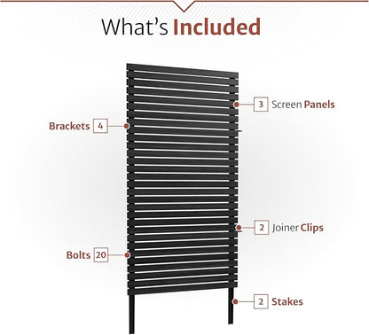 6ft H x 3.1ft W No Dig Enclo Aspen Charcoal Wood Privacy Screen, Decorative - Image 5