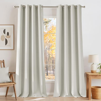 NICETOWN Natural Room Darkening Curtains 84 inches Long by NICETOWN