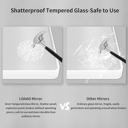 LOAAO 48x36 Inch White Metal Framed Bathroom Mirror - Image 7