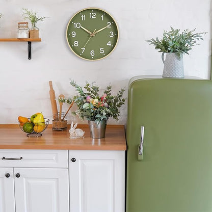 Roymnie Wall Clock Green, Silent Wall Clocks Battery Operated 8 Inch-Modern Non - Image 3