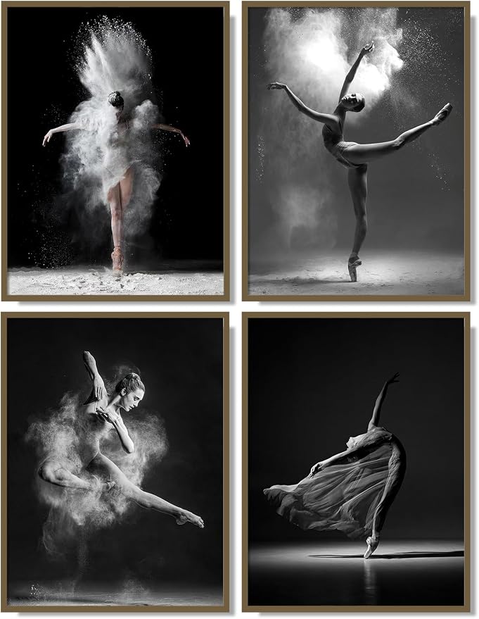 NCYEL Black and white ballet wall art dancer poster beautiful girl bedroom by NCYEL