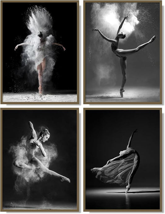 NCYEL Black and white ballet wall art dancer poster beautiful girl bedroom by NCYEL