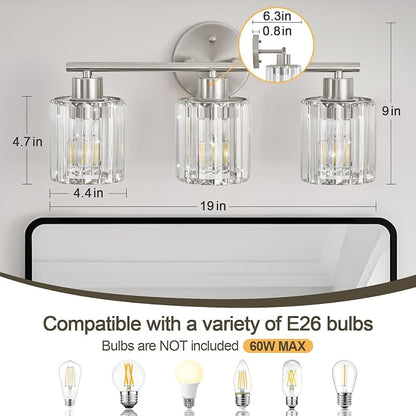 Crystal Bathroom Light Fixtures, Bathroom Lighting Fixtures Over Mirror - Image 2