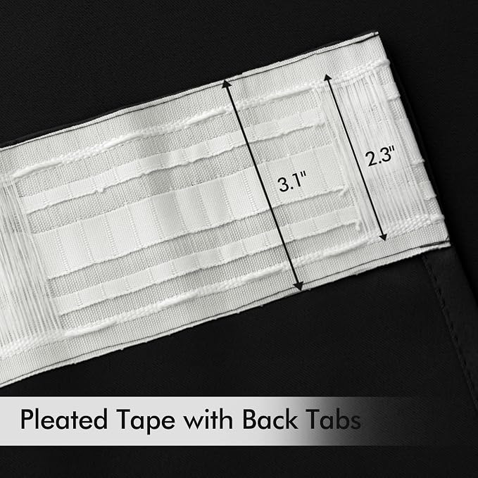 MIULEE Black Back Tab Blackout Curtains 63 Inches Long 2 Panels Set - Image 4