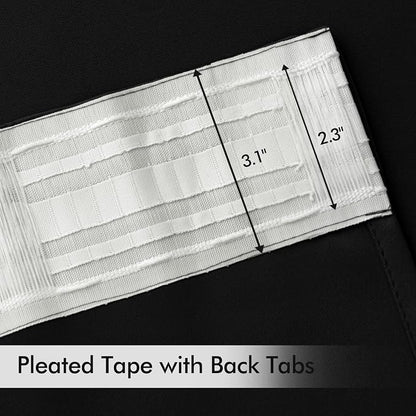 MIULEE Black Back Tab Blackout Curtains 63 Inches Long 2 Panels Set - Image 4