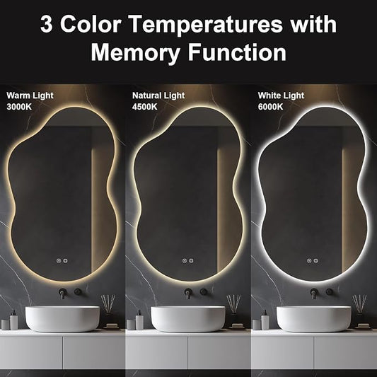 48"x30" Irregular LED Lighted Vanity Mirror - Image 2