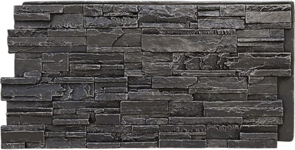 EverStone Cascade Faux Stone Panel, 48 5/8"W x 24 3/4"H x 1 1/4"D, Dark River by EkenaMillwork