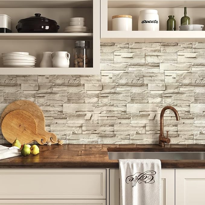 Jeweluck Stone Wallpaper Peel and Stick Brick Wallpaper 17.7”×196.8” Brick - Image 3