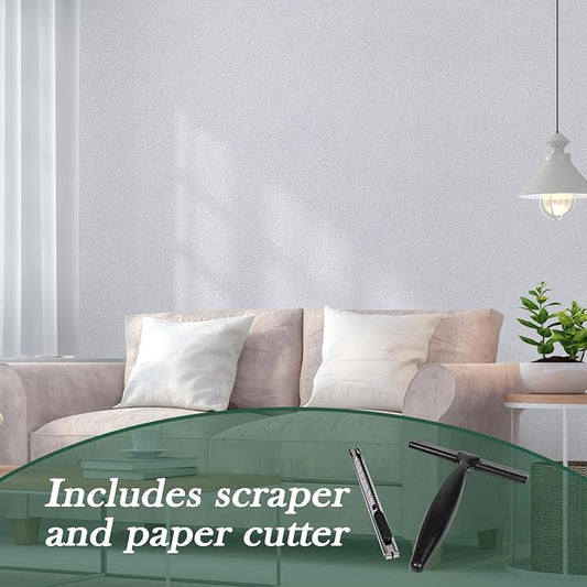 Abyssaly White Wallpaper Peel and Stick 118"X17.7" Contact Paper - Image 2