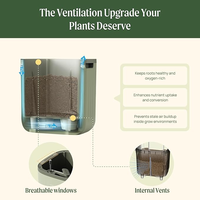 Vego garden Planters for Outdoor & Indoor Plants, Large Plant Pots with Self Watering, 15" Tall Large Plant Pots with Trellis for Flowers Plants Decor, Cream White