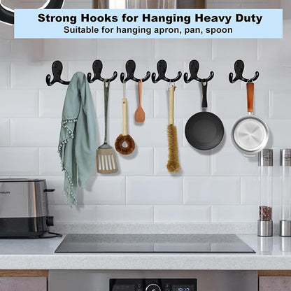 Kruodop 4 Pack Wall Hooks Wall Mounted Coat Hooks - Image 4
