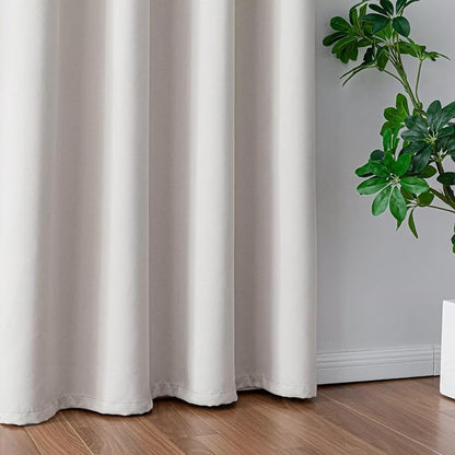 IGEMAEVE Greyish White Curtains 108 Inch Length 2 Panels Set, Light Filtering - Image 5