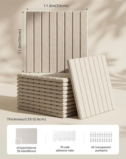 Aothia 12-Pack Felt Bulletin Board Tiles 48"x36", Modular Pin Board - Image 2