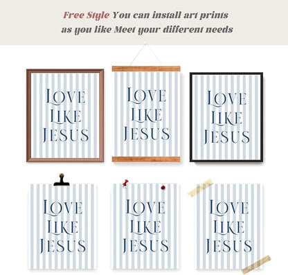 LARTSFRO Coquette Navy Blue Bow Jesus Wall Art Decor Posters, Inspirational - Image 4