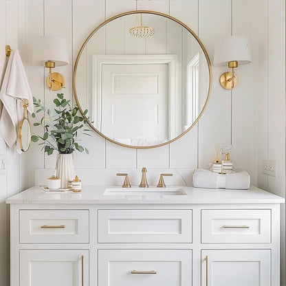Sunniry Gold Circle Mirror, Round Mirror 22 inch, Circle Mirrors - Image 3