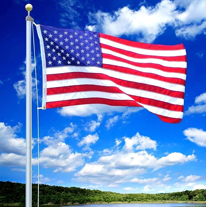 Homissor American Flags 3x5 for Outside US Flag - USA Outdoor Heavy Duty United State Flag Embroidered Stars Durable Nylon for All Weather High Wind Sewn Stripes With Brass Grommets