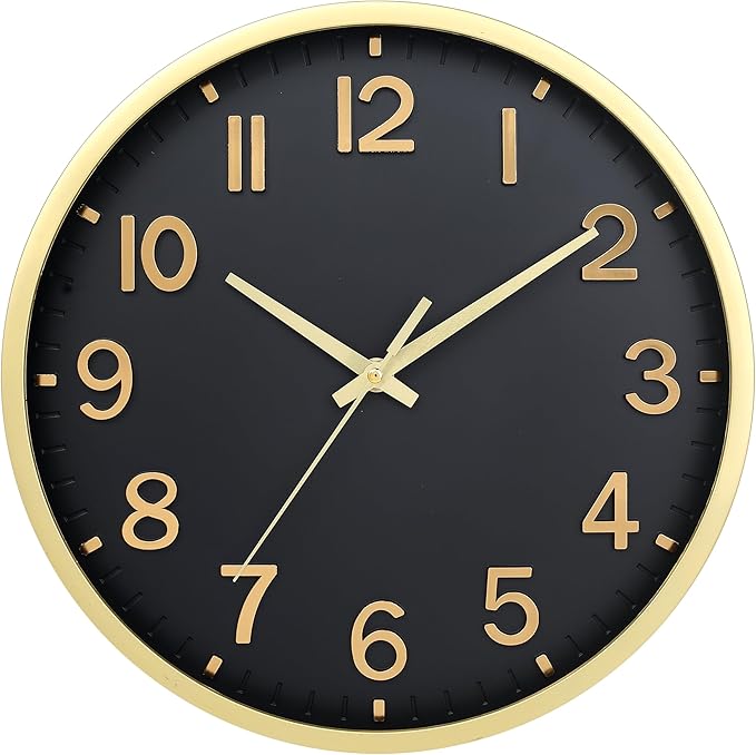 Wall Clocks Battery Operated 12 inch Modern Wall Clock, Silent Non Ticking Wall by Unknown