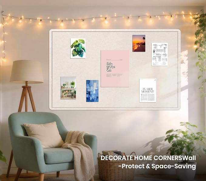 Large Bulletin Board, 48 X 36 inches Felt Board Notice Pin Board, Self-Adhesive - Image 2